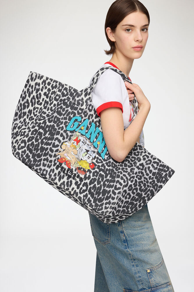 Tote XXL with Minnie Mouse & Daisy Duck, Silver