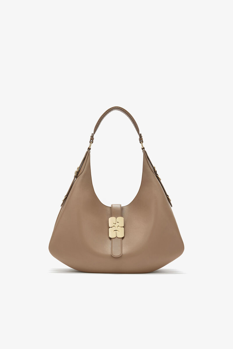 Große Kat Tasche in Braun, Recycled Leather, in colour Coca Mocha - 1 - GANNI