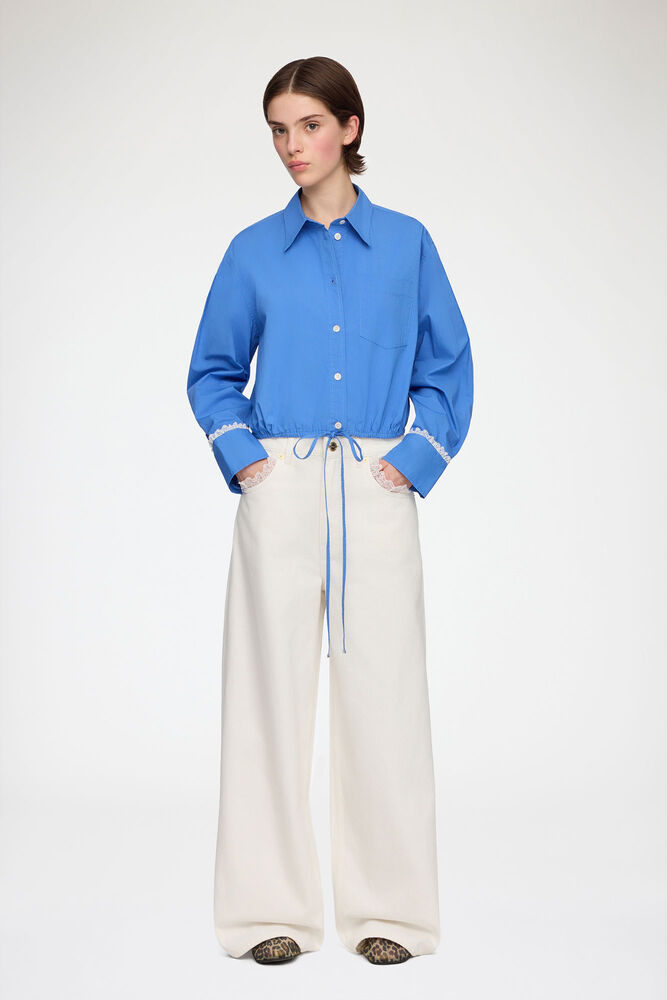 Shirt in Blue Cotton, Marina