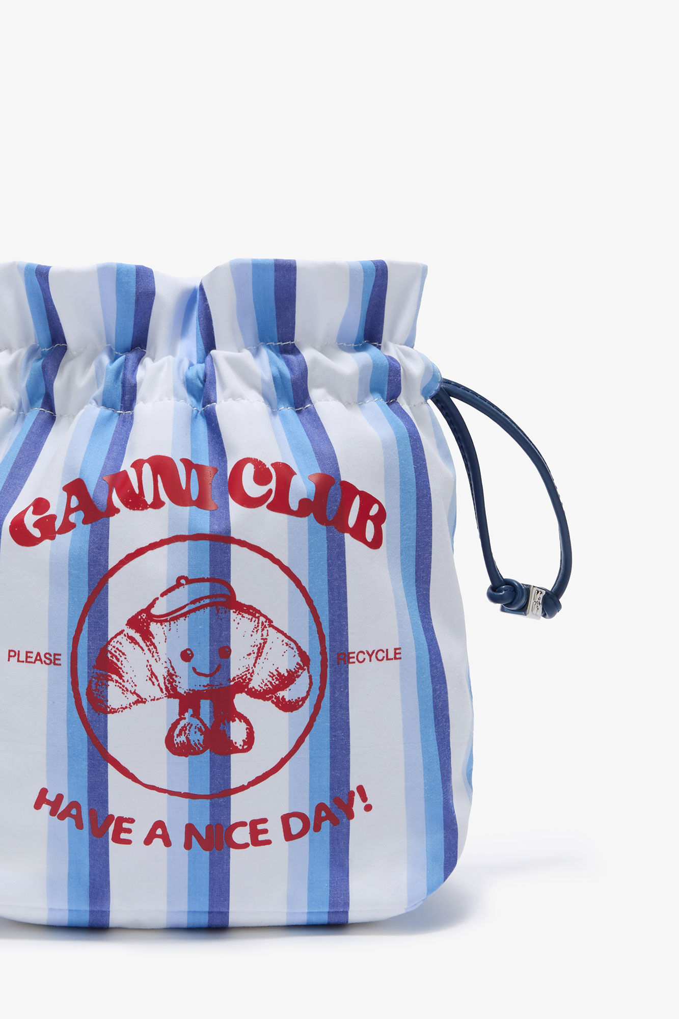 Pouch Paris GANNI Club, Organic Cotton, in colour Silver Lake Blue - 3 - GANNI