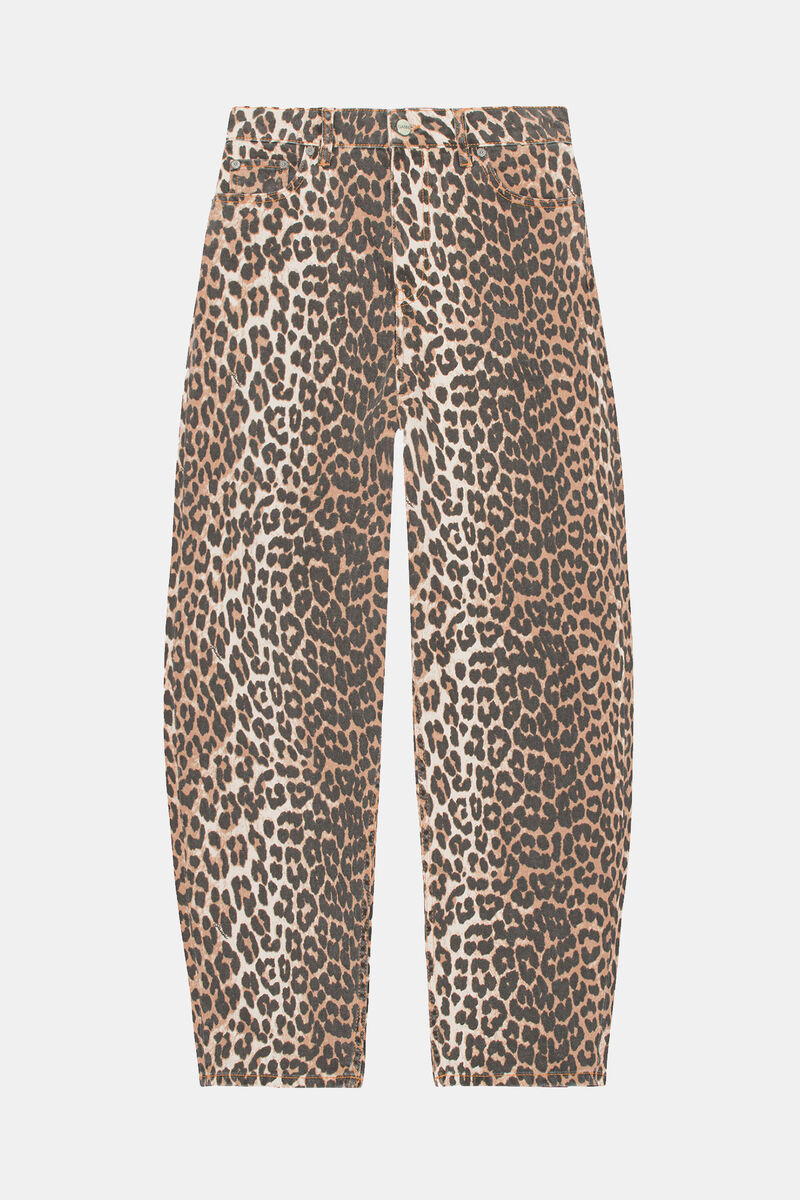 Stary Jeans in Leopard Print, Organic Cotton, in colour Leopard - 1 - GANNI