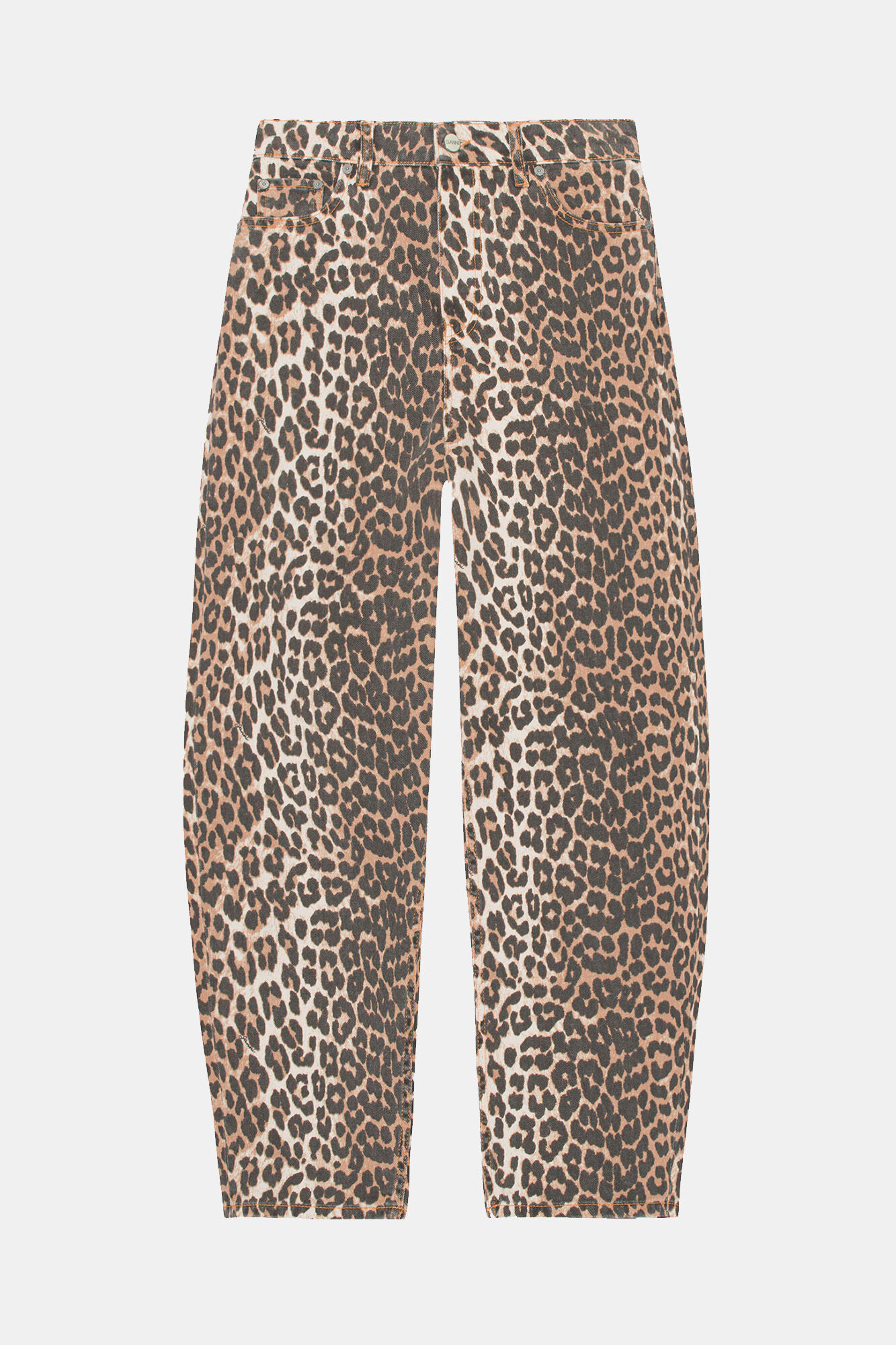 Stary Jeans in Leopard Print, Organic Cotton, in colour Leopard - 1 - GANNI