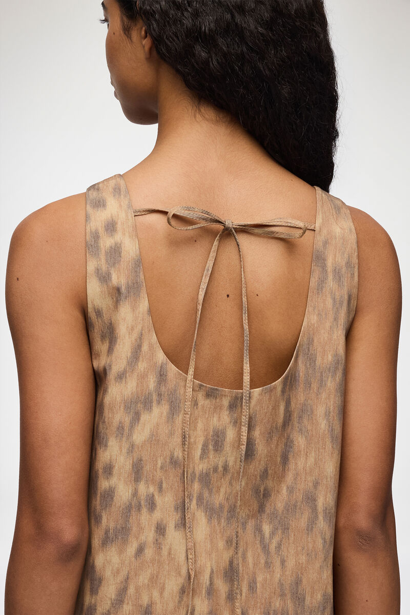 Dress in Printed Cotton, Organic Cotton, in colour Burro - 4 - GANNI