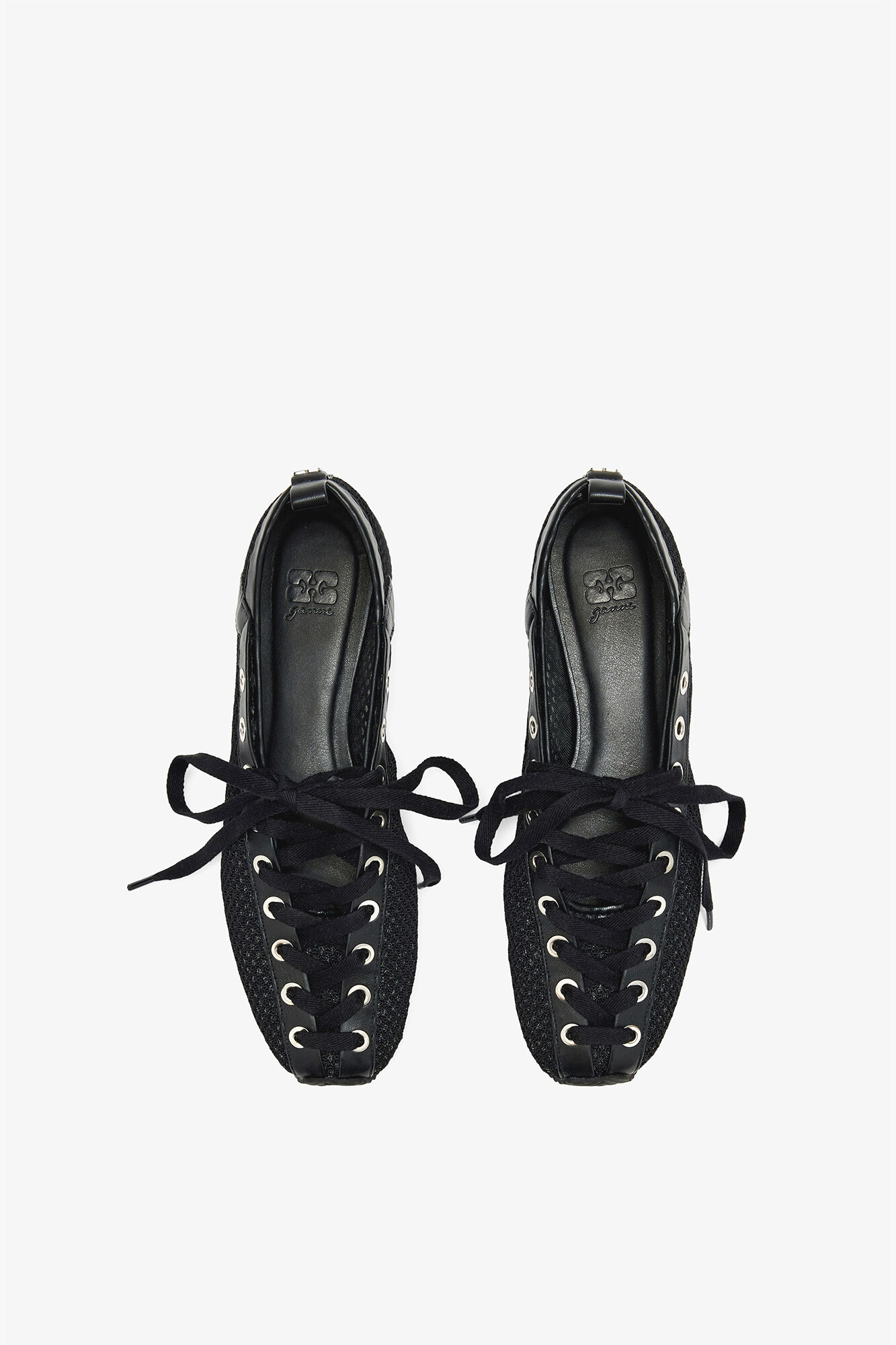 スポーティバレリーナ（ブラックメッシュ）, Recycled Polyester, in colour Black - 3 - GANNI