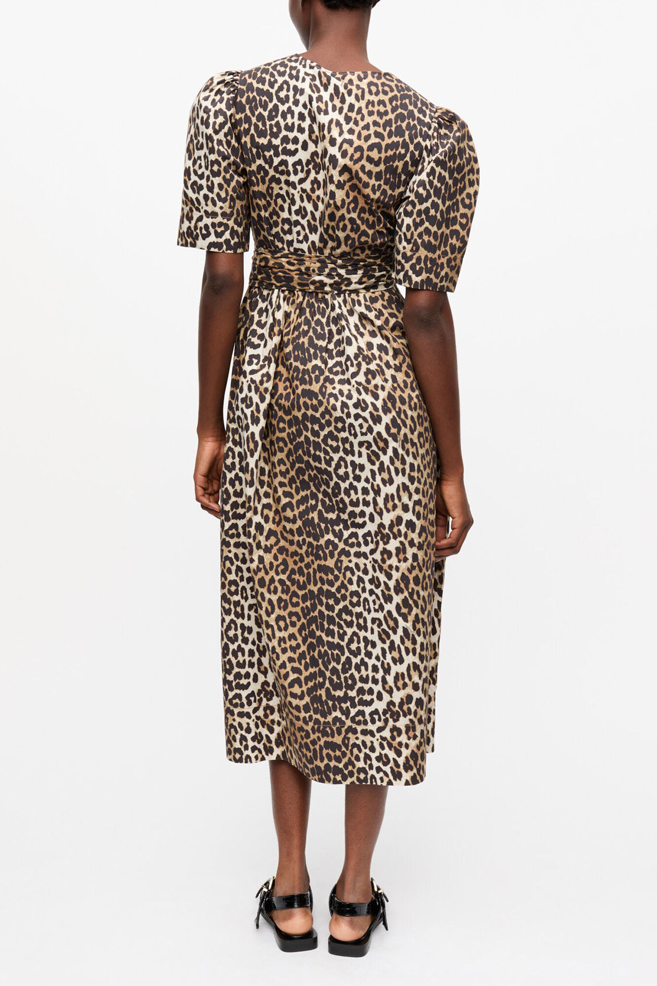 Dress in Leopard Cotton, Organic Cotton, in colour Leopard - 2 - GANNI
