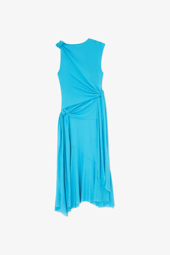 Long Dress in Marl Mesh, River Blue