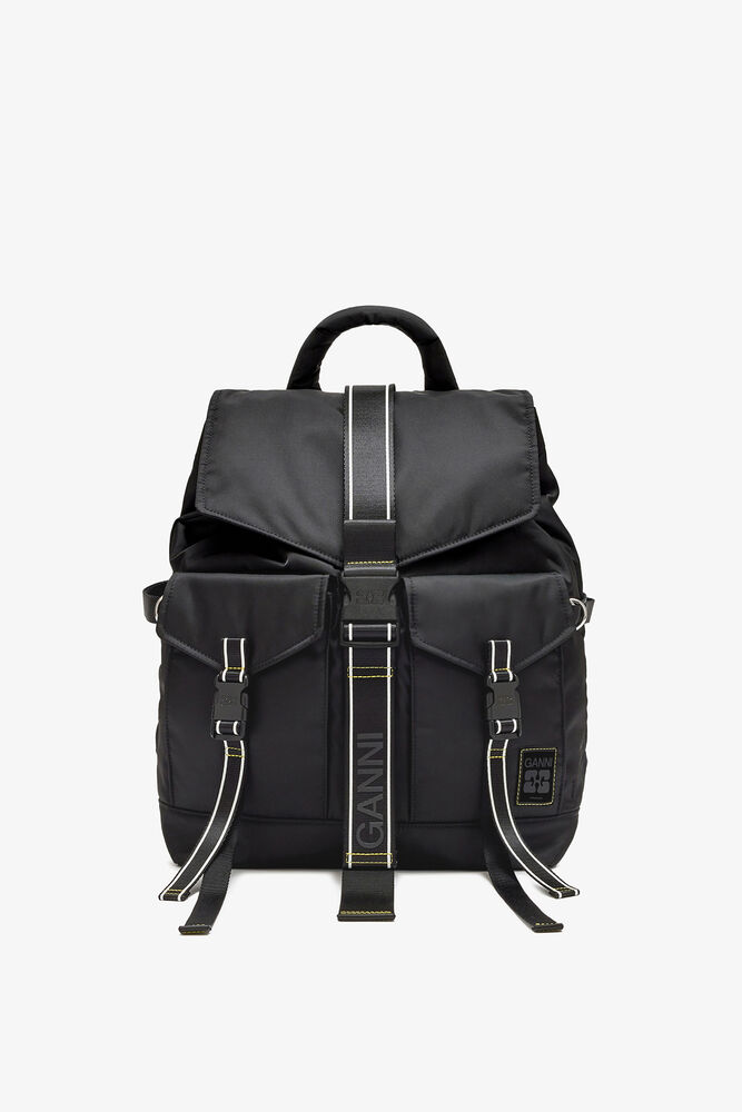 Backpack in Black Re-Tech, Black