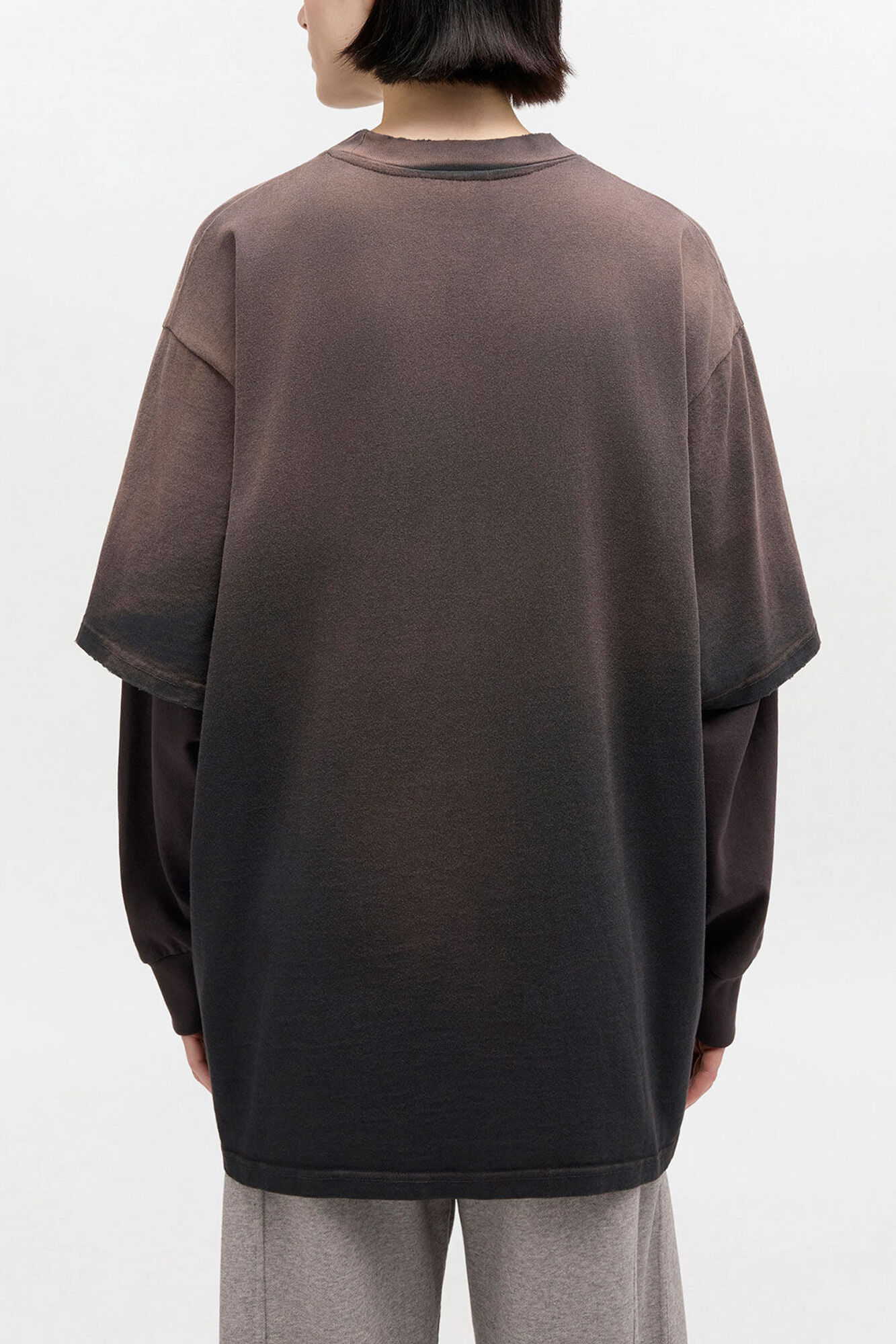 Washed Jersey Long-sleeve T-shirt, Organic Cotton, in colour Phantom - 3 - GANNI
