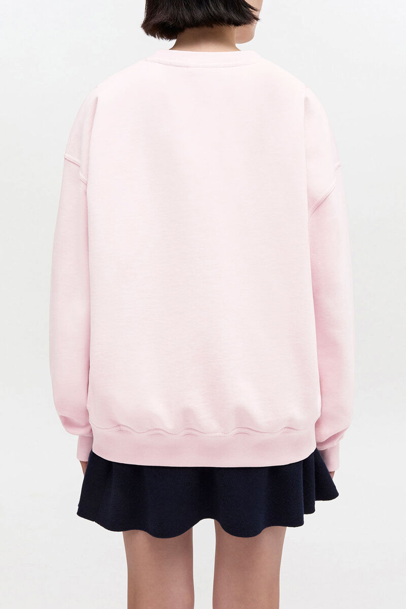 Sweat rose caniche, Organic Cotton, in colour Chalk Pink - 2 - GANNI