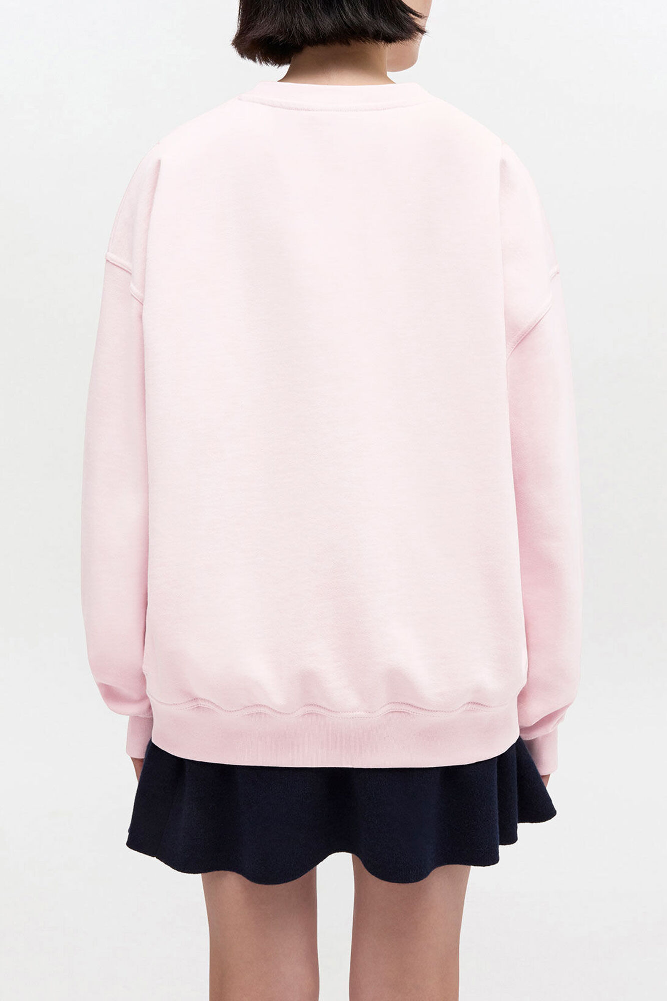 Sweat rose caniche, Organic Cotton, in colour Chalk Pink - 2 - GANNI