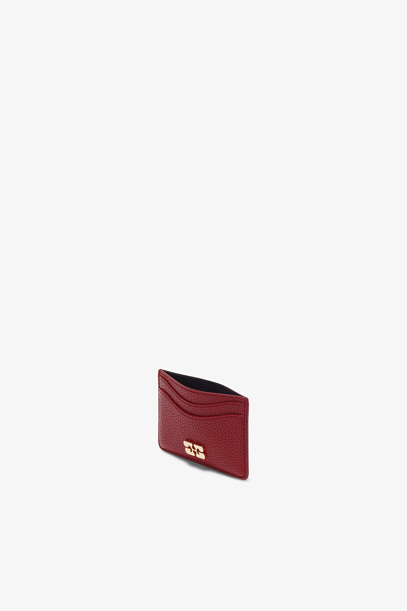Bou Card Holder in Grained Red, Recycled Polyester, in colour Red Dahlia - 3 - GANNI