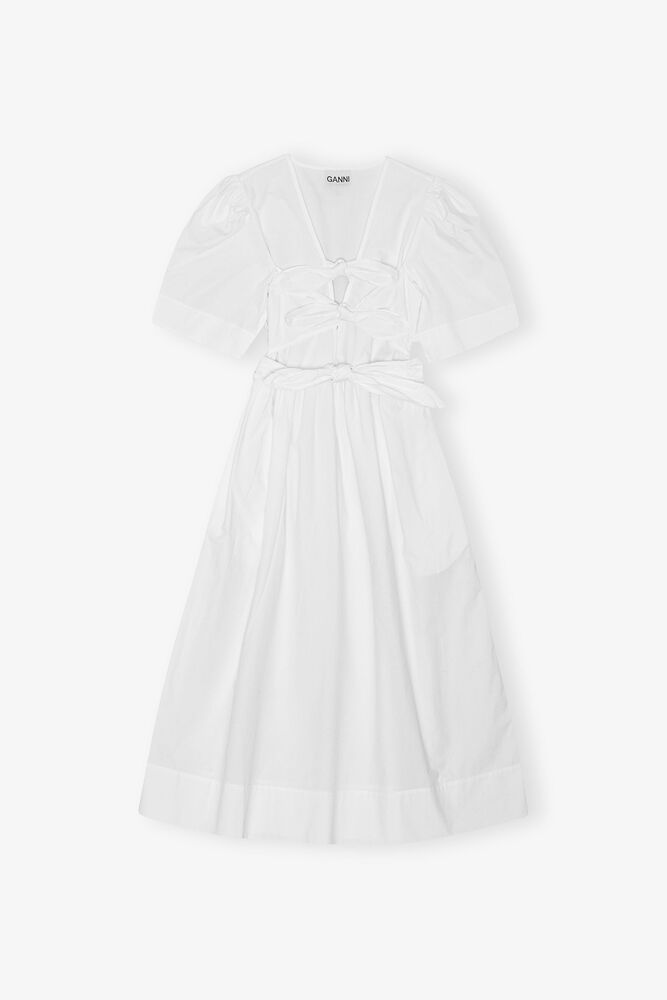 Weißes Kleid aus Stretch-Baumwolle, Bright White