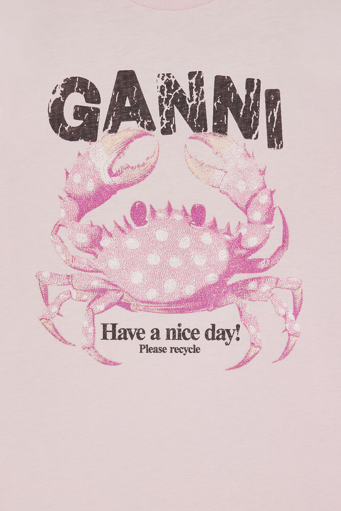 T-shirt with Crab, Chalk Pink