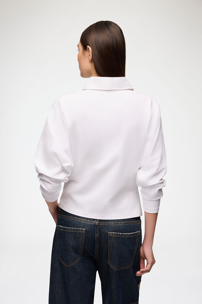 Polo Shirt in White Jersey, Bright White