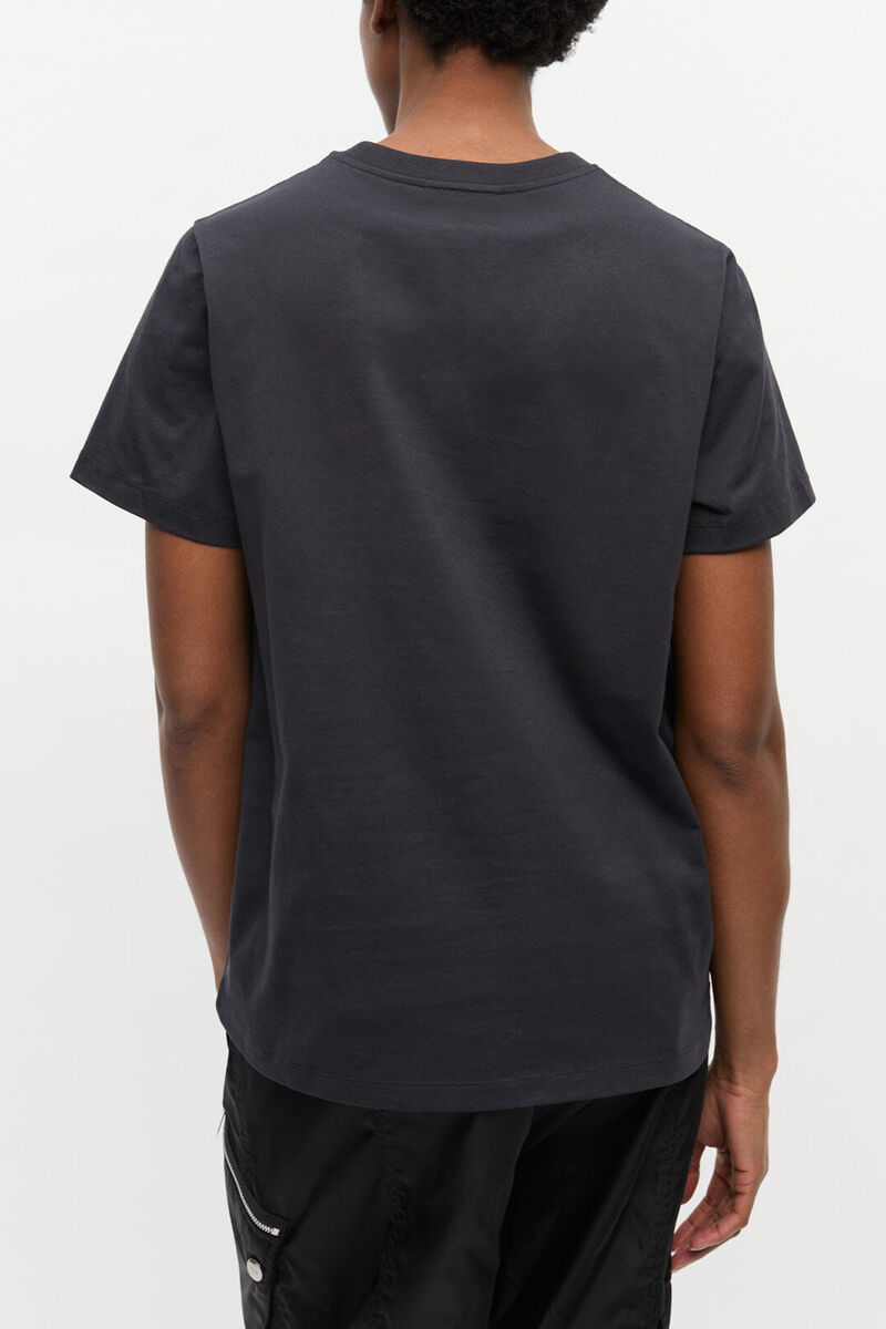 Black Banana Graphic T-shirt, Organic Cotton, in colour Phantom - 4 - GANNI