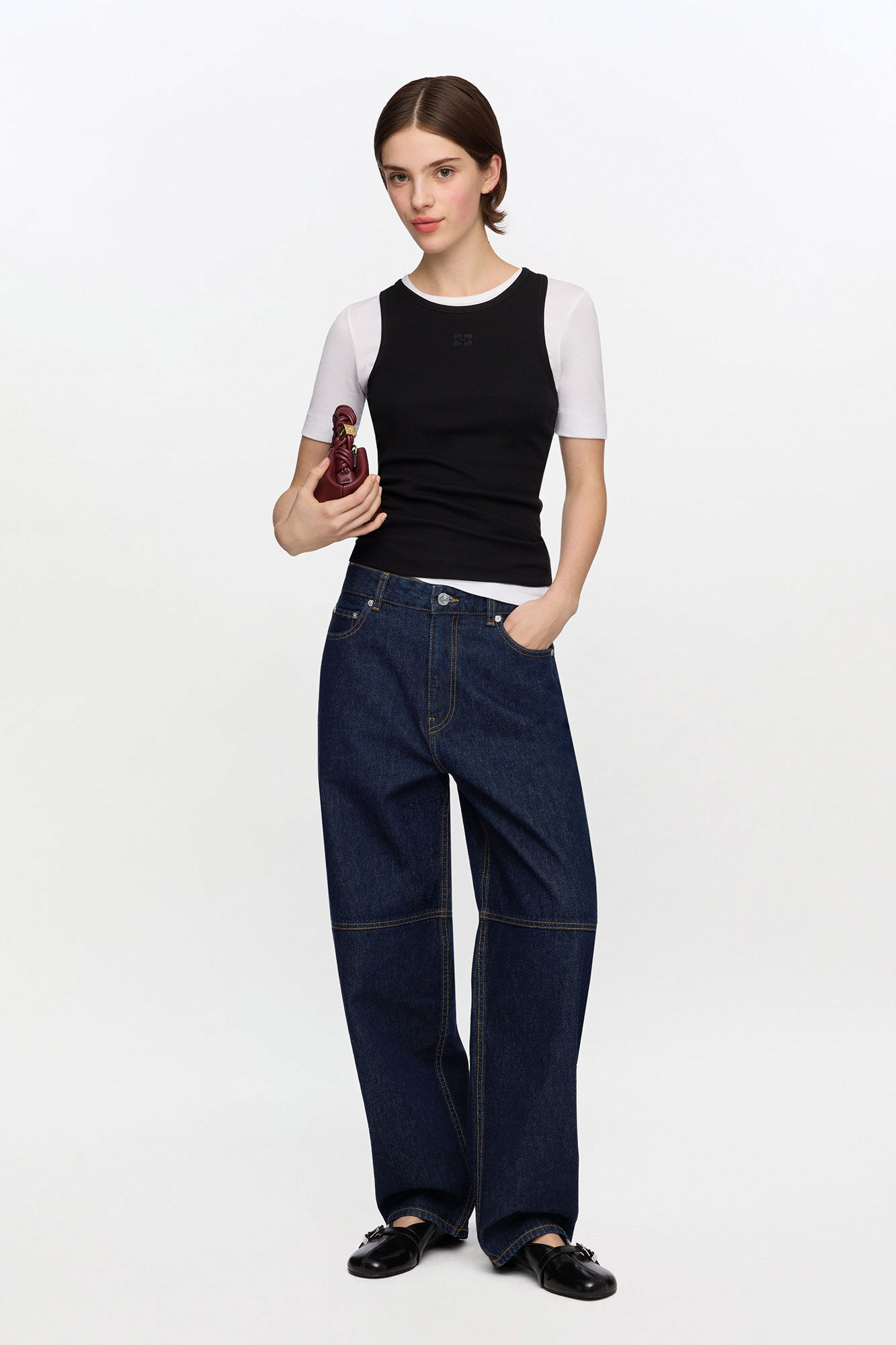 Stary-jeans i mørk vask, Organic Cotton, in colour Rinse - 1 - GANNI