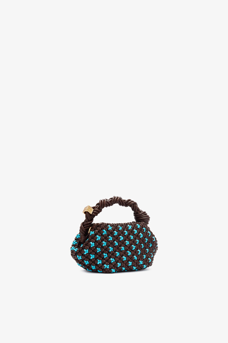 Sac mini Bou tressé marron, Recycled Leather, in colour Chicory Coffee - 2 - GANNI