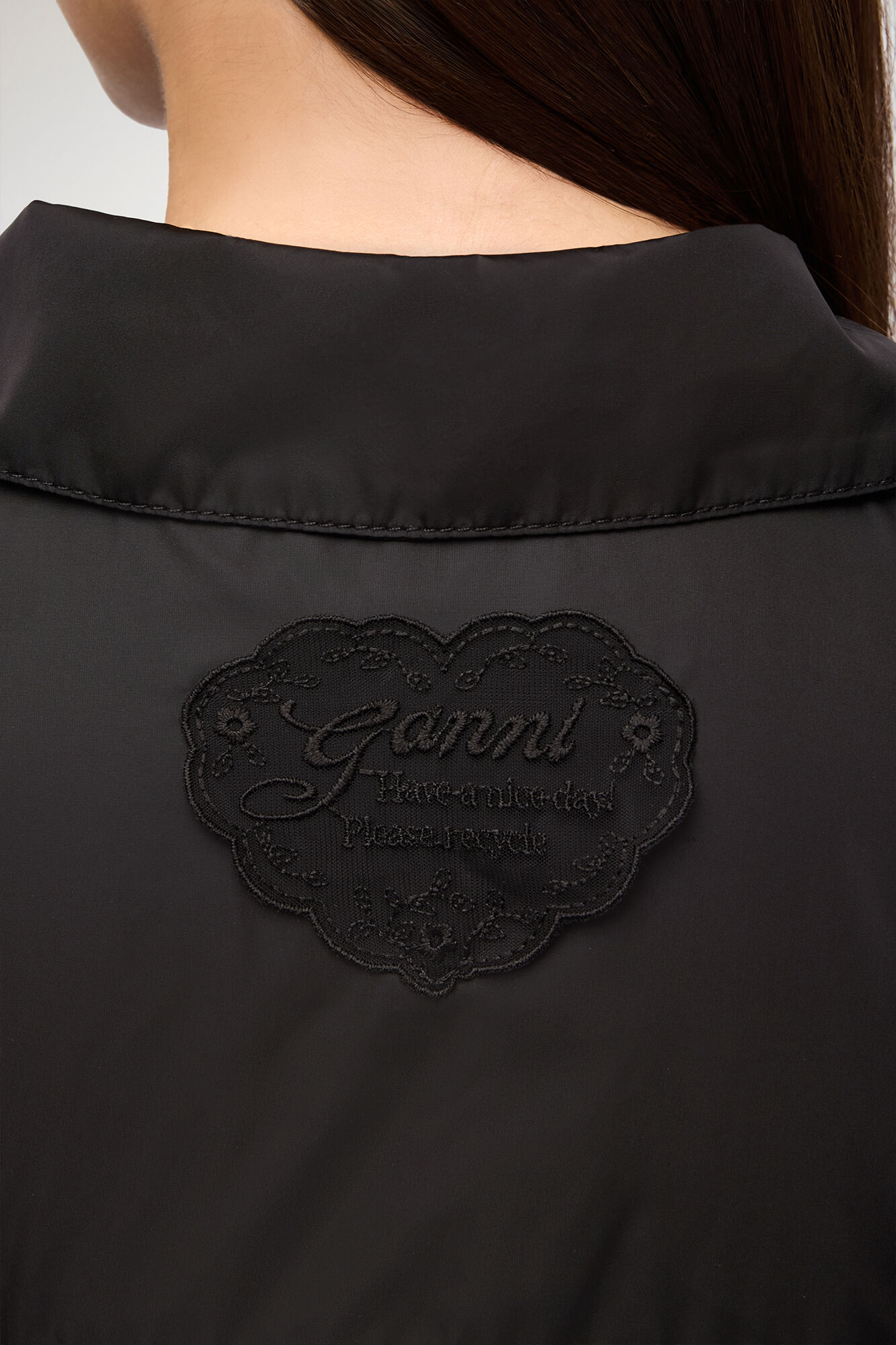 Dress in Black Nylon, Recycled Polyamide, in colour Black - 2 - GANNI