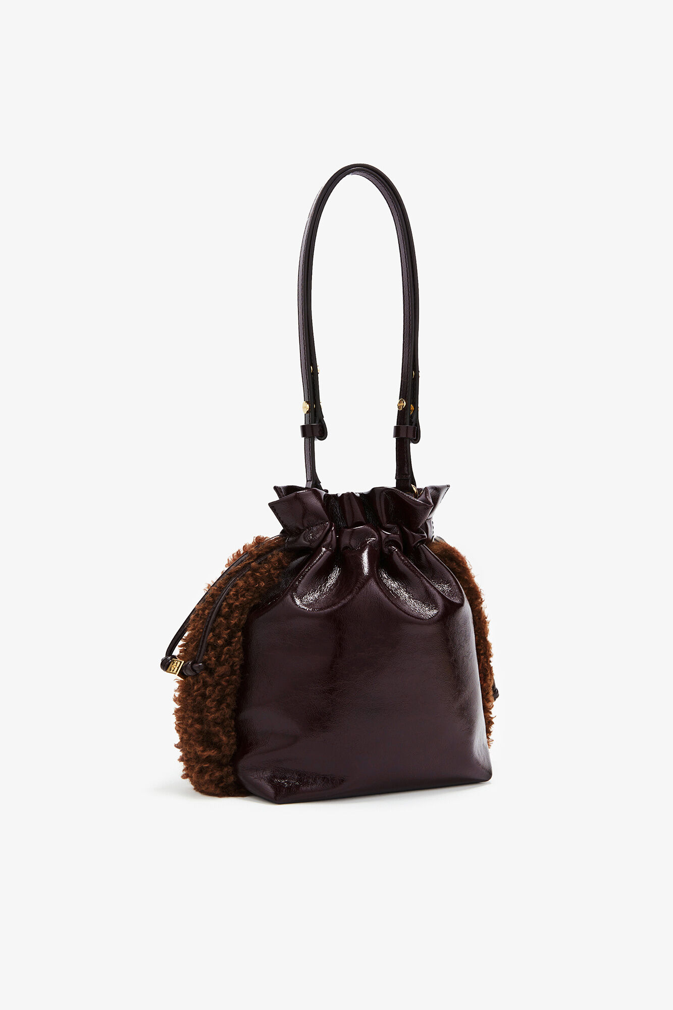 Pouch in Braun, Polyester, in colour Demitasse - 2 - GANNI