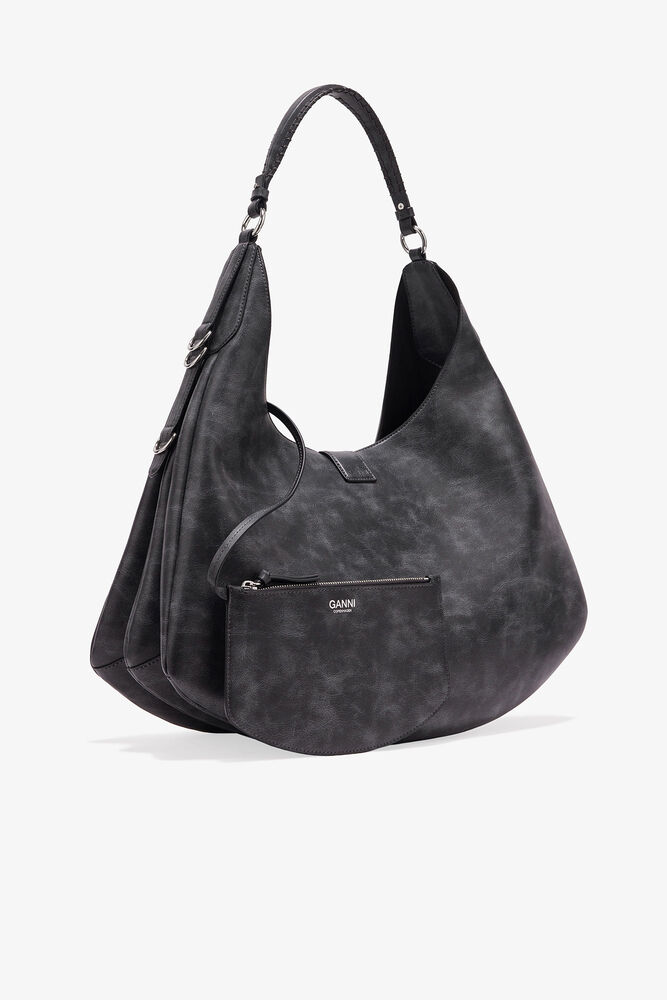 Large Kat Bag in Grey, Ebony