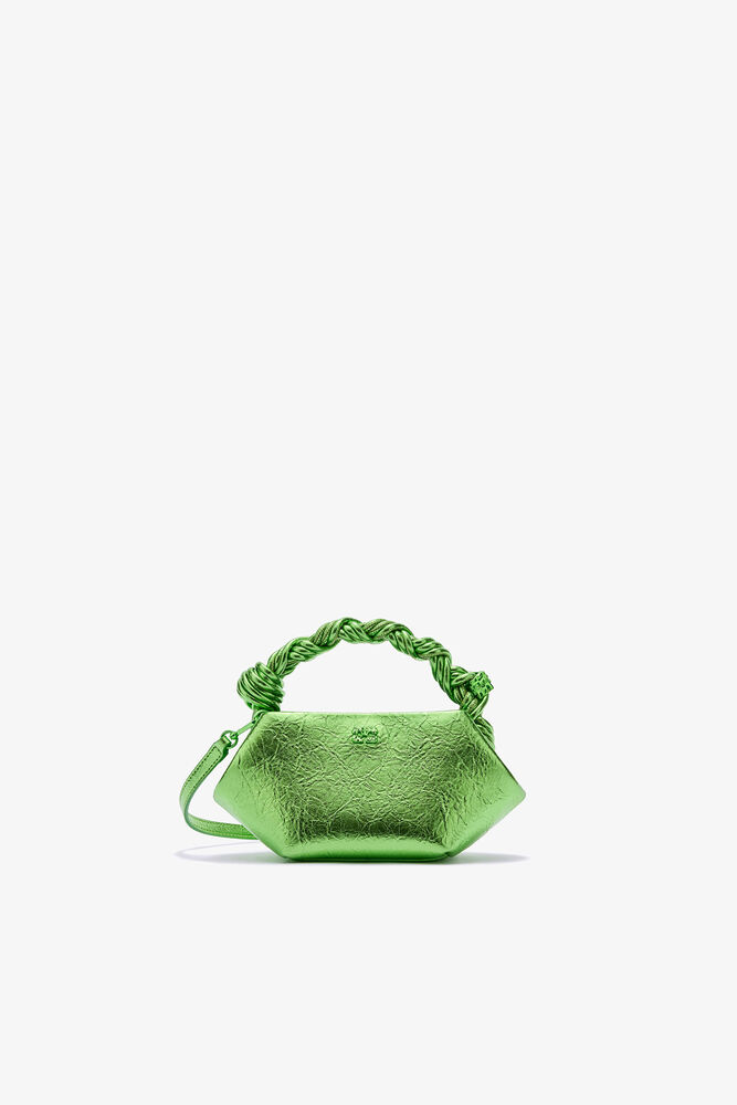 Mini Bou Bag in Metallic, Greenery