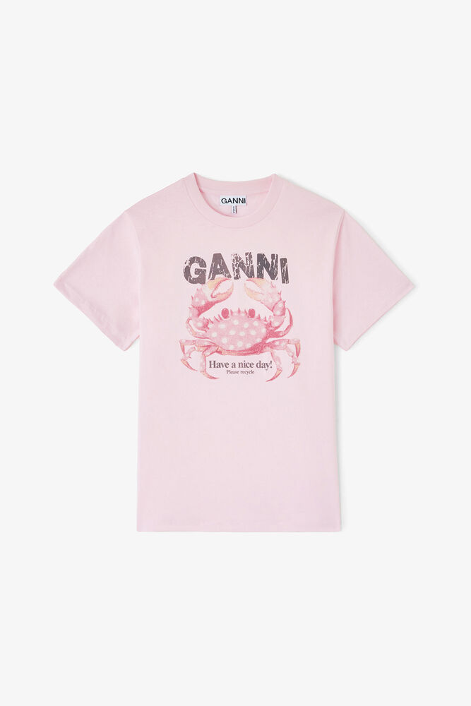 T-shirt with Crab, Chalk Pink