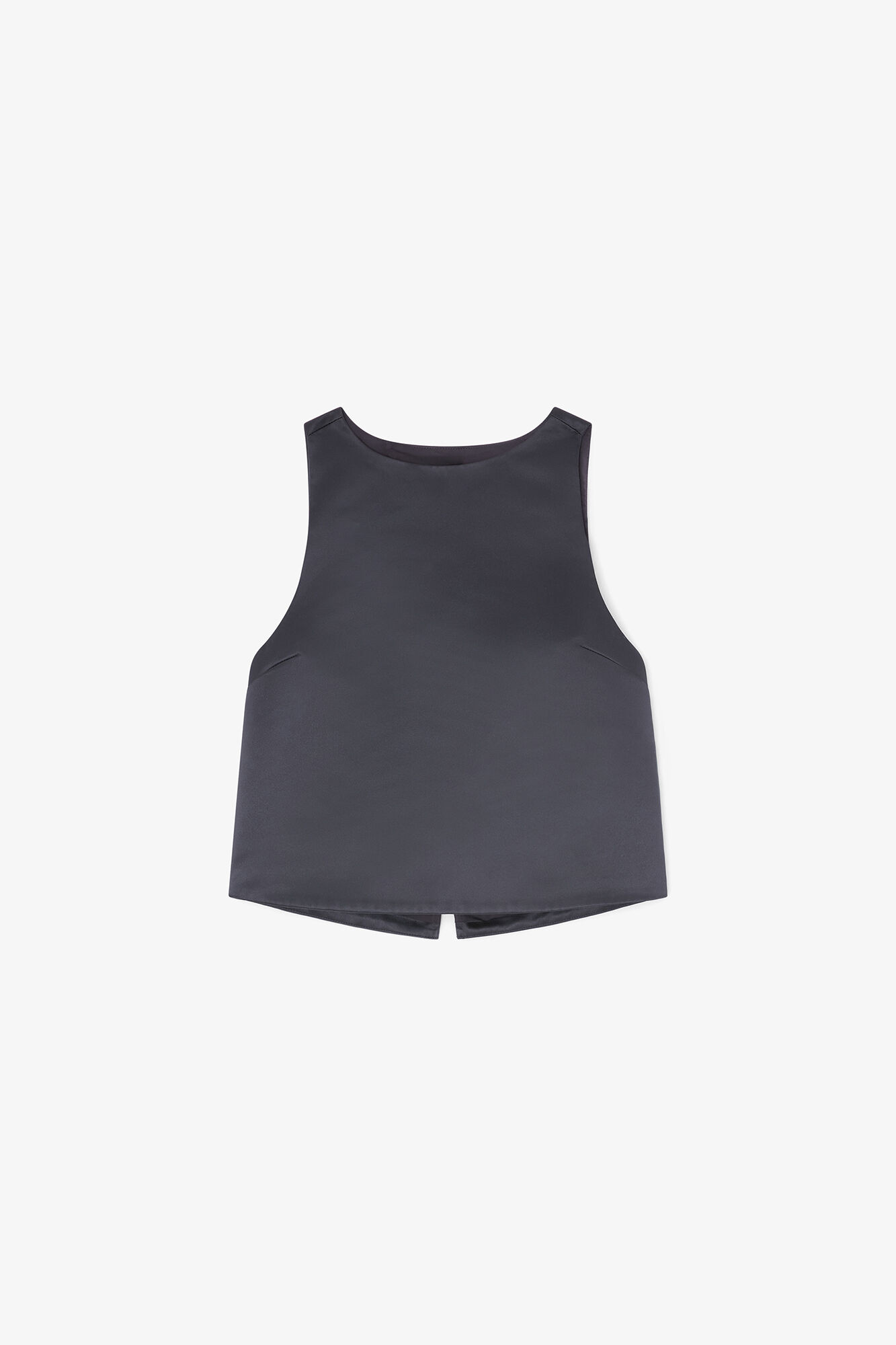 Top in Black Satin, Recycled Polyester, in colour Black - 1 - GANNI