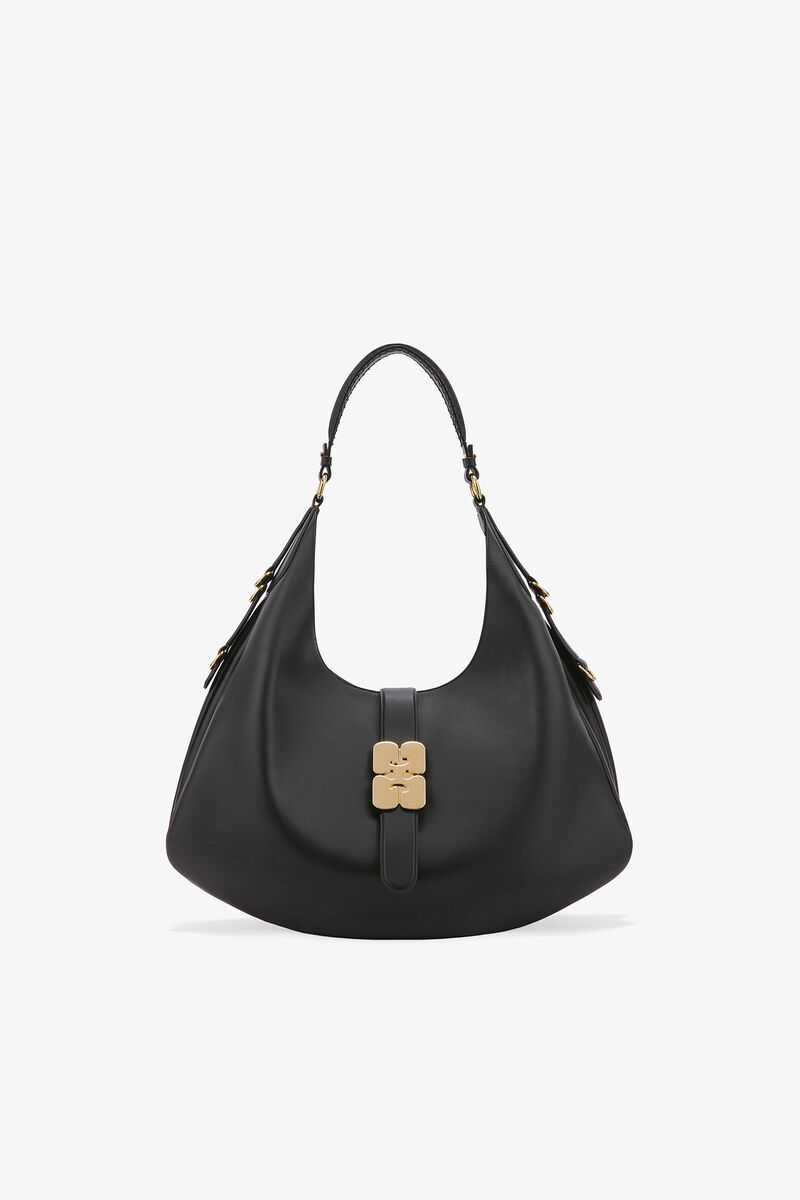 Grand sac Kat noir, Recycled Leather, in colour Black - 1 - GANNI