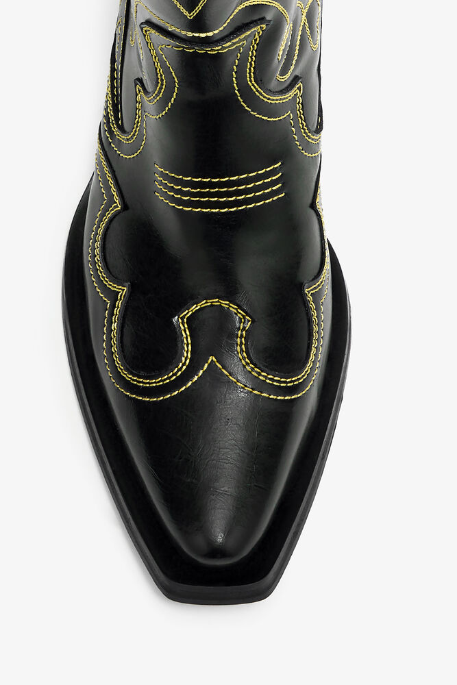 Bottes brodées à tige mi-haute Western, Blazing Yellow