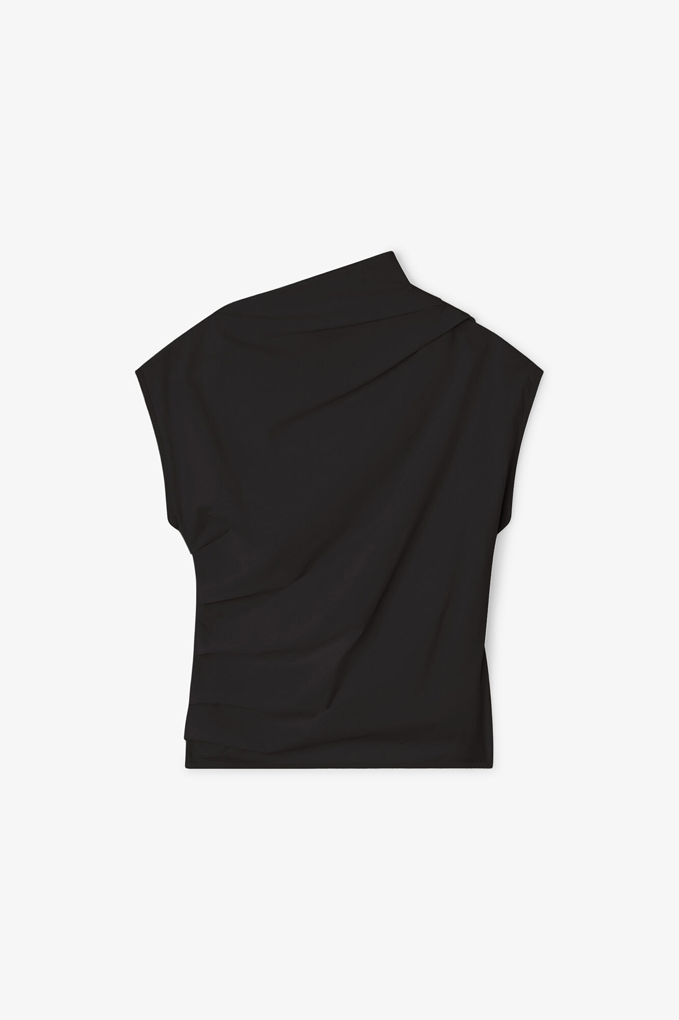 Haut froncée noire, Organic Cotton, in colour Black - 1 - GANNI