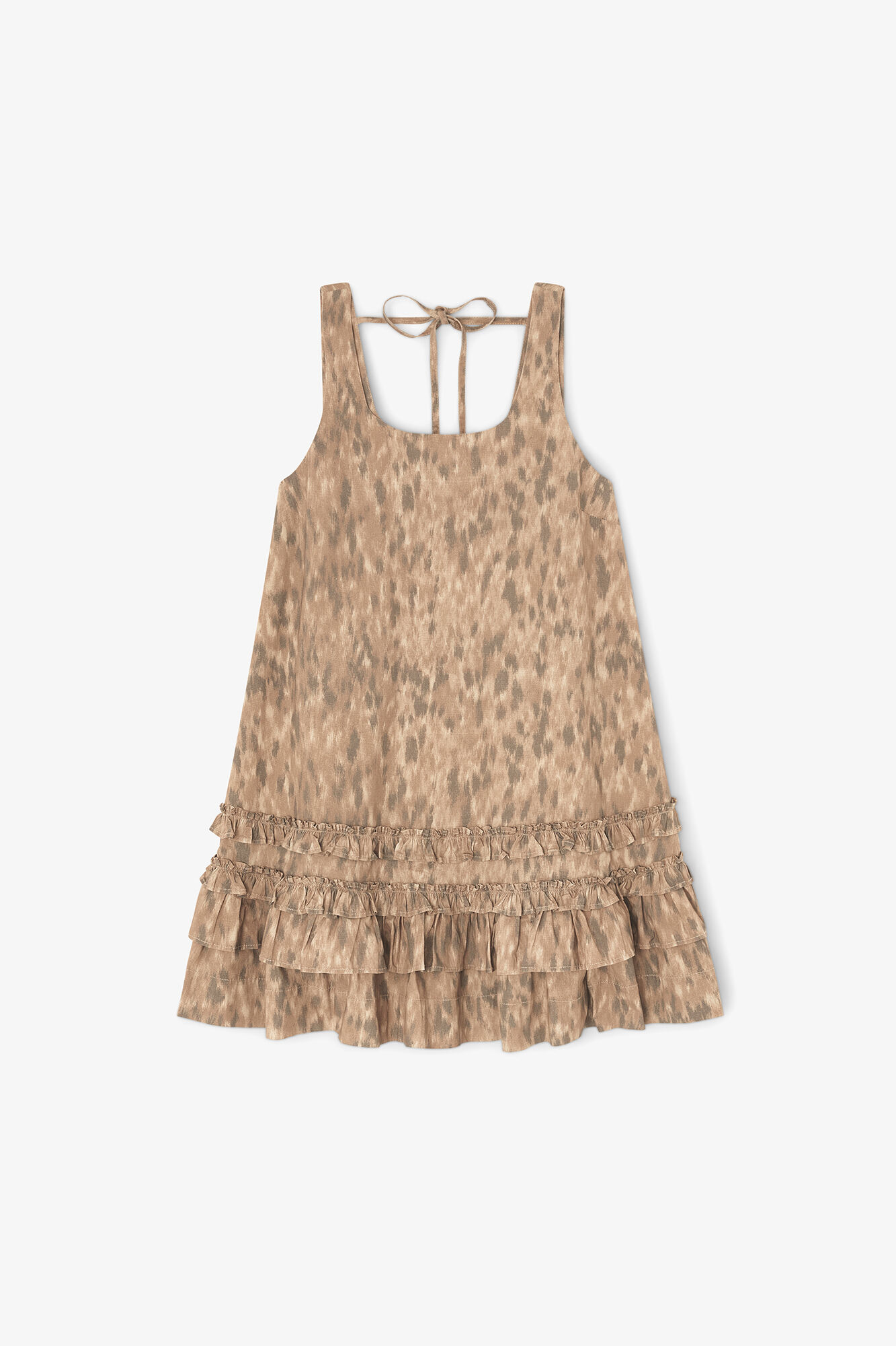 Dress in Printed Cotton, Organic Cotton, in colour Burro - 1 - GANNI