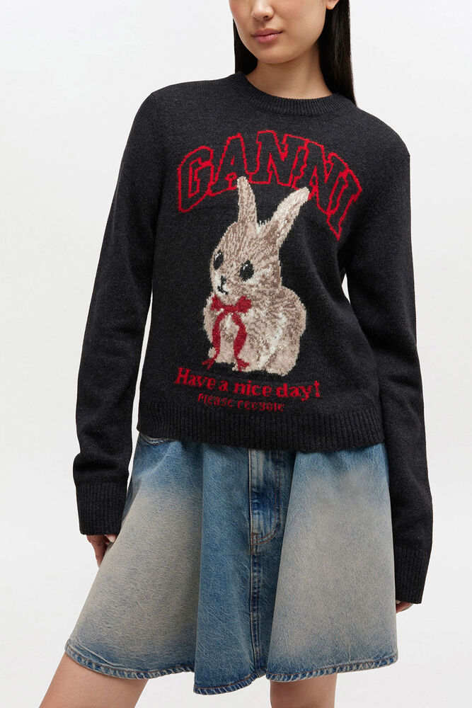 Jumper in Graphic Wool, Phantom