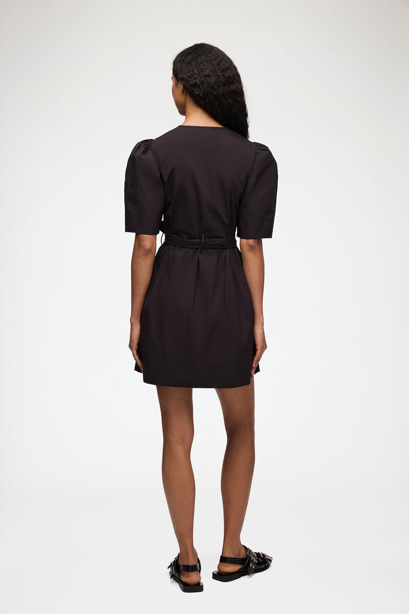 Cotton Mini Dress, Organic Cotton, in colour Black - 3 - GANNI