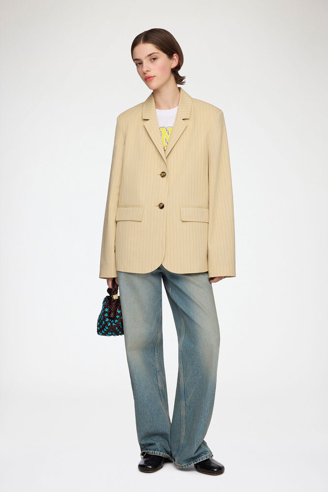 Blazer in Beige Suiting, Summer Sand