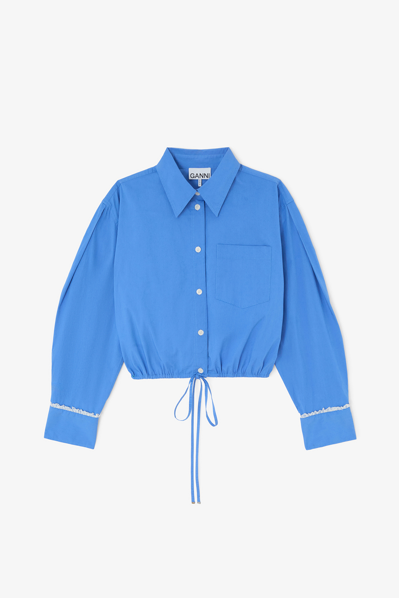 GANNI シャツ Shirt in Blue Cotton | GANNI US