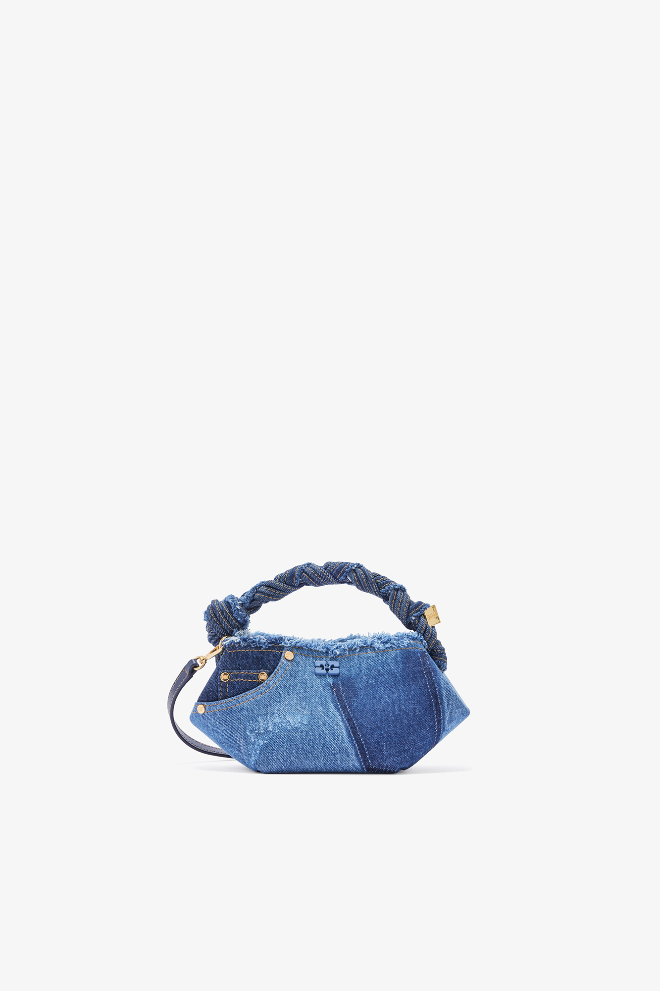 Mid Blue Vintage Mini Bou Bag in Denim | GANNI US