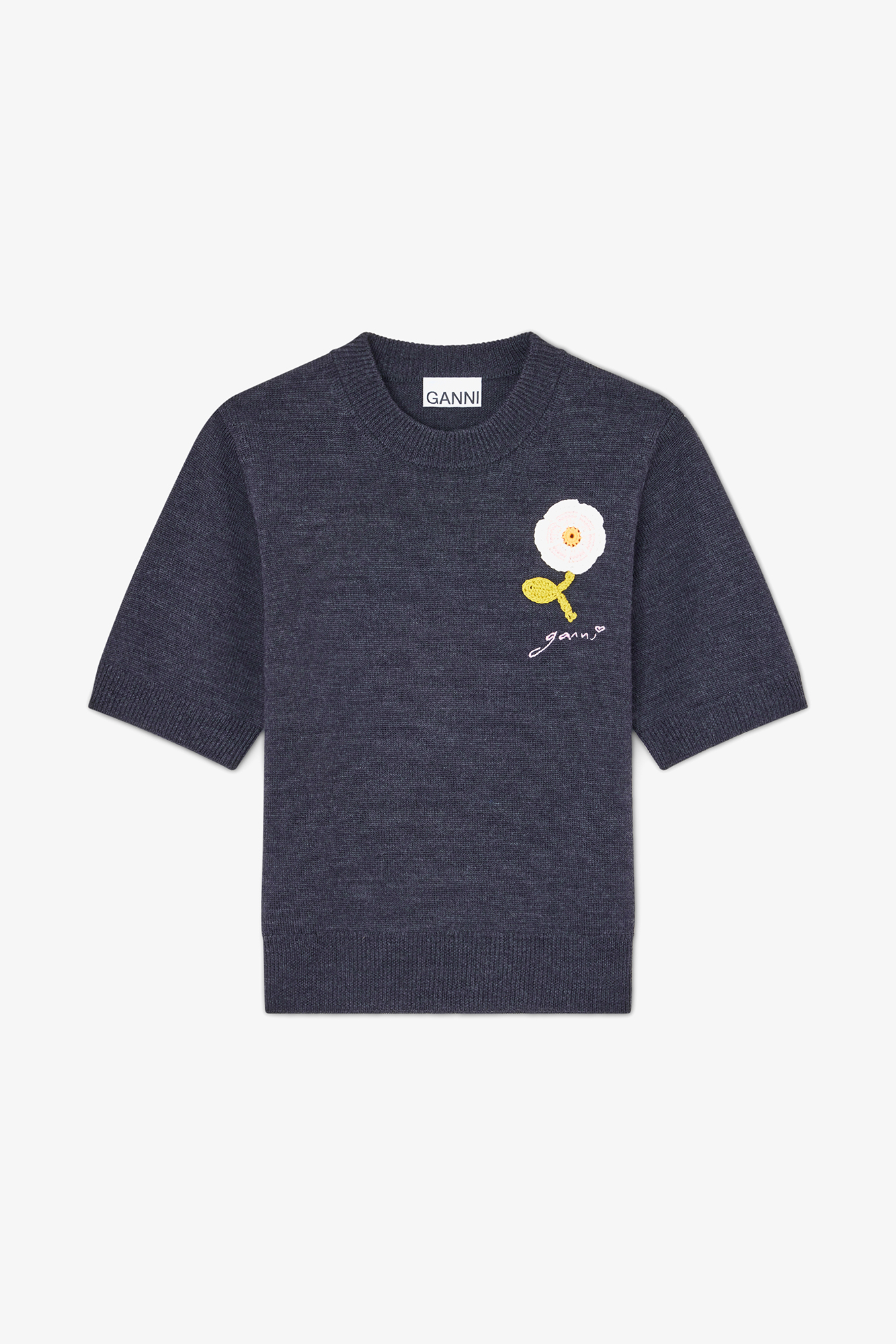 GANNI半袖 プードルTシャツ S ネイビー A1070268_252_1.jpg