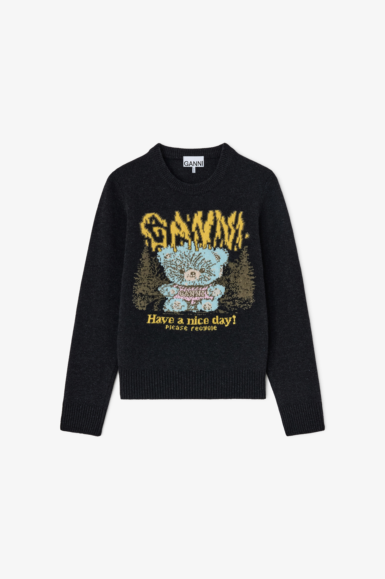 Sweater with Forest Teddy | GANNI US