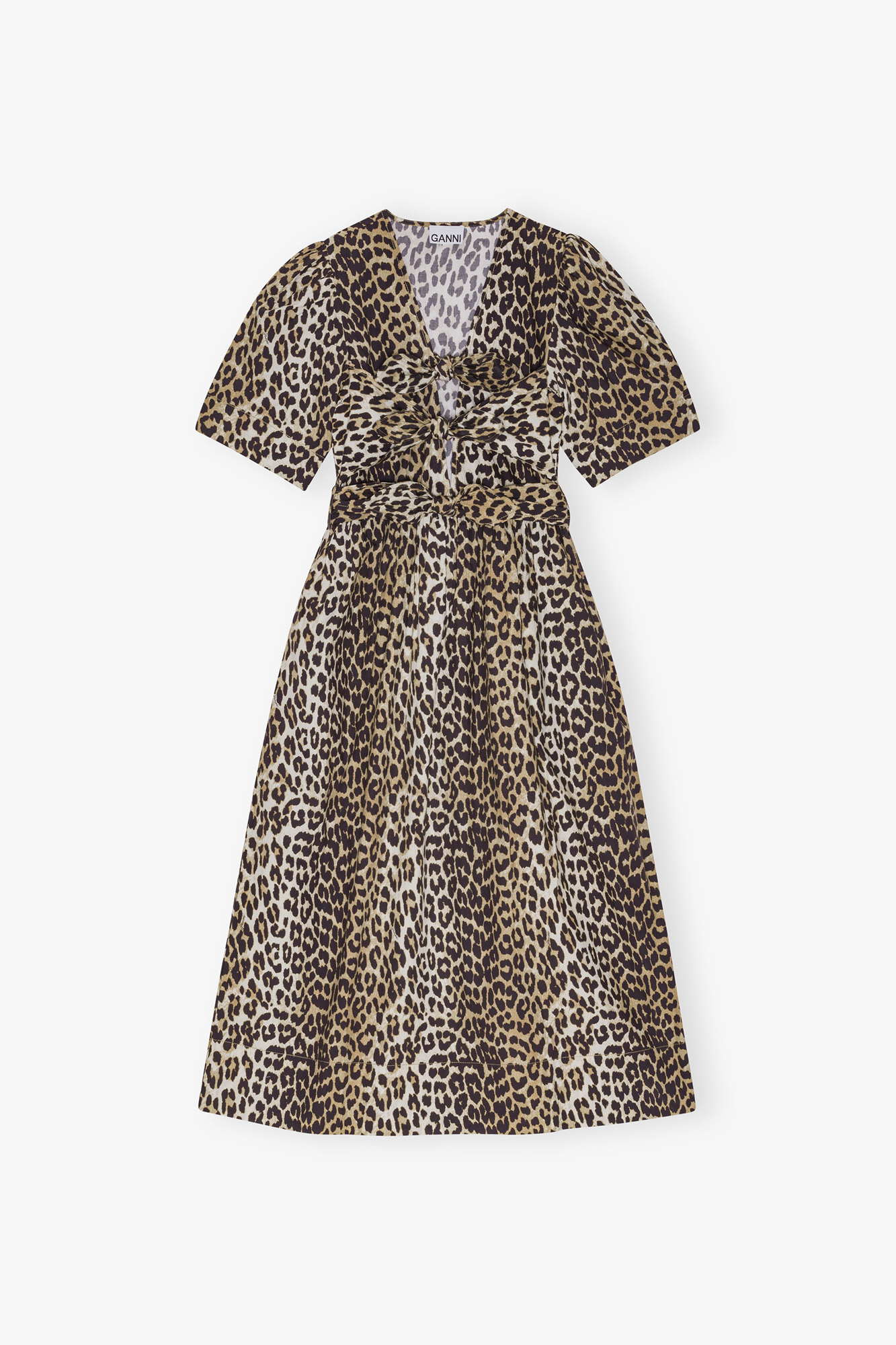 ganni green leopard dress in Cotton Leopard shirt