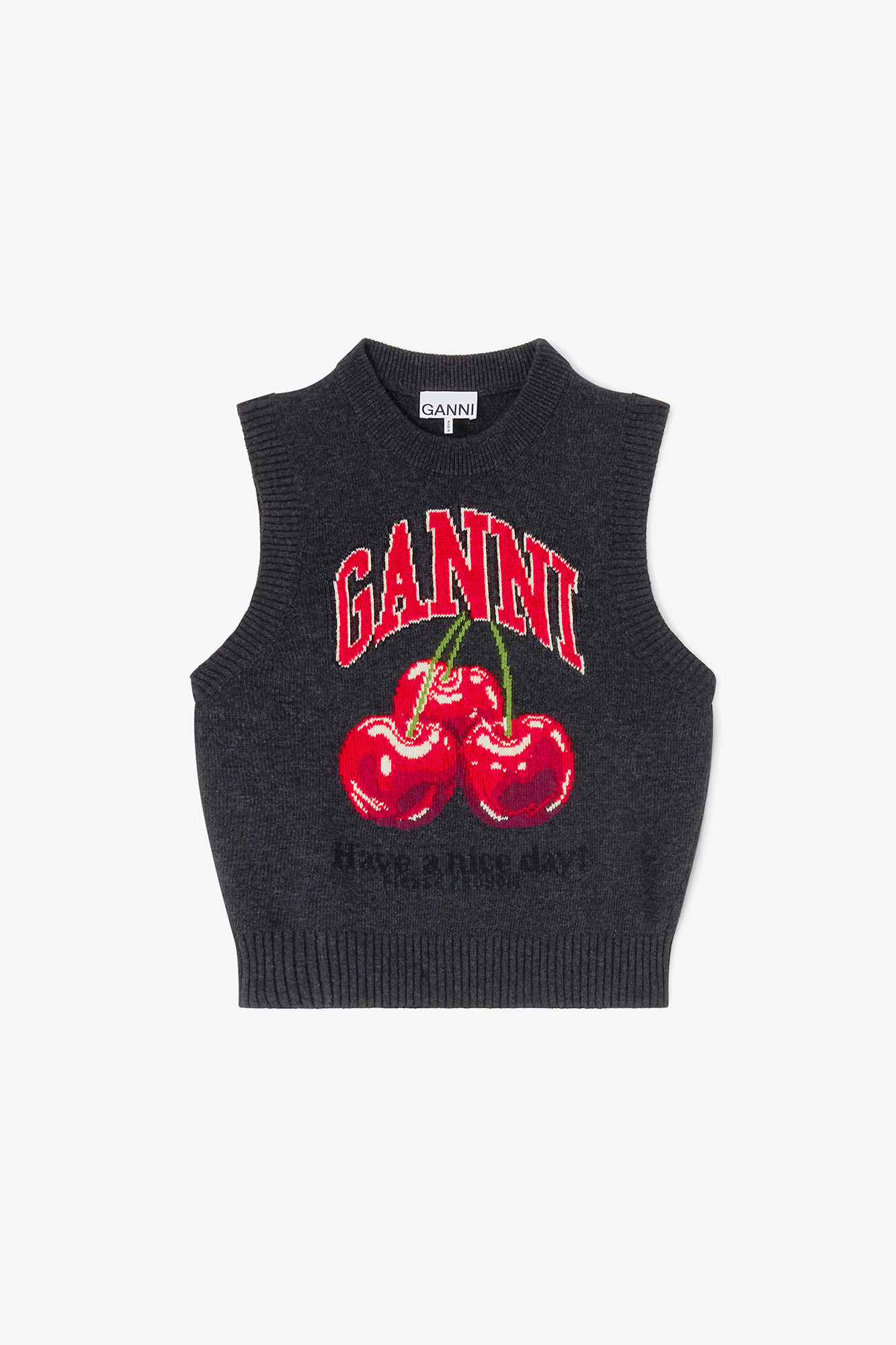 Knit Vest in Graphic Wool | GANNI LT