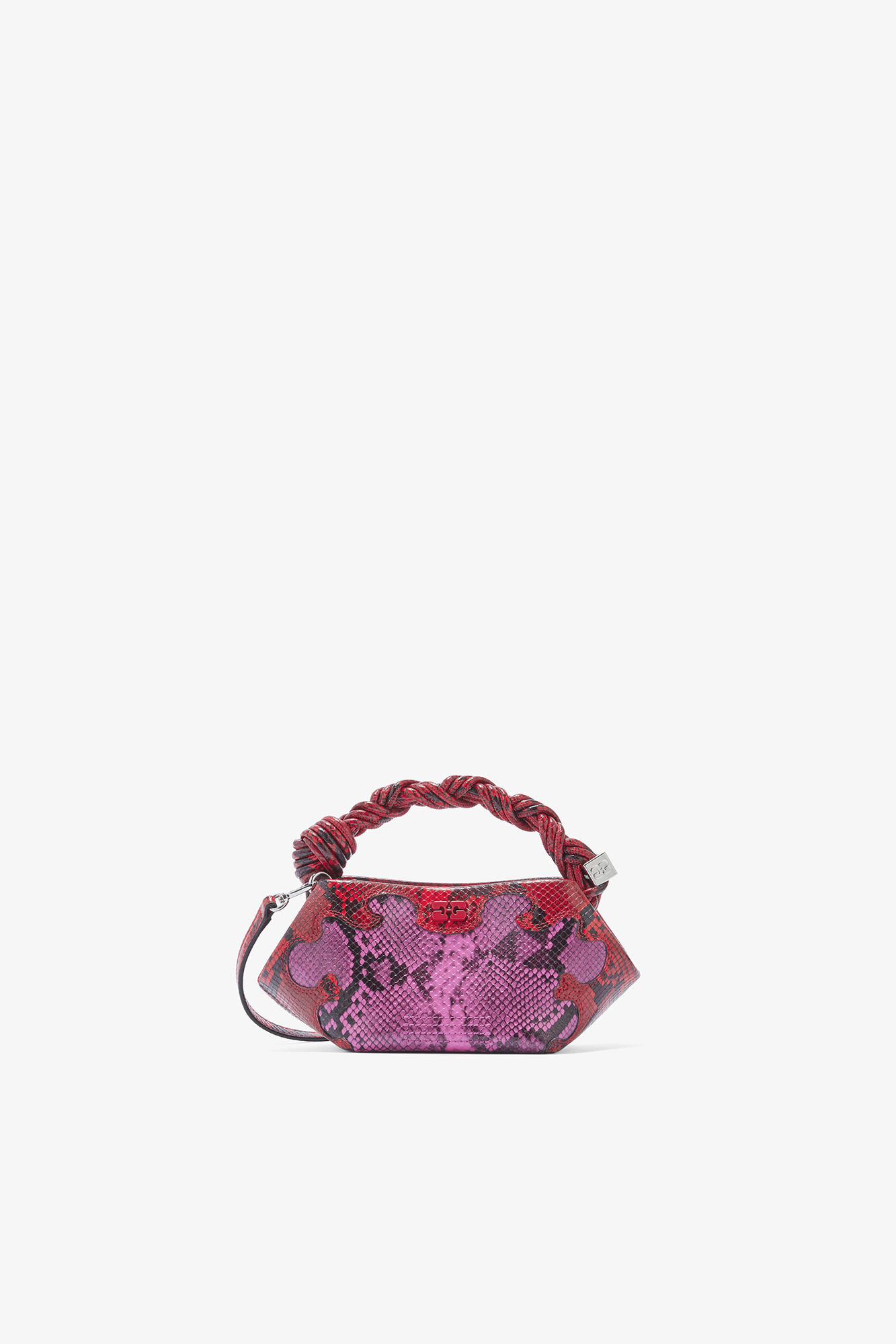 ゆき　GANNIローズシュシュ＆herpraha ballbag セット Raspberry Rose Mini Bou Bag in Pink Snake | GANNI US