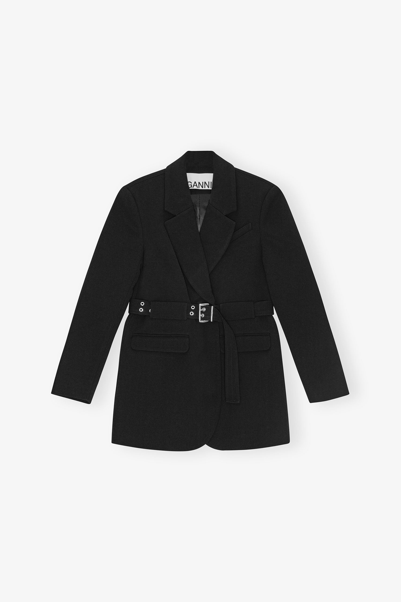 Black Bonded Crepe Blazer | GANNI US